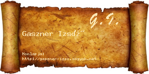 Gaszner Izsó névjegykártya